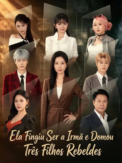 Capa da minissérie Ela Fingiu Ser a Irmã e Domou Três Filhos Rebeldes